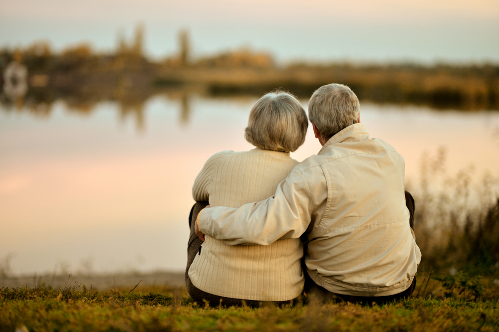 Mature Couple Watching Sunset