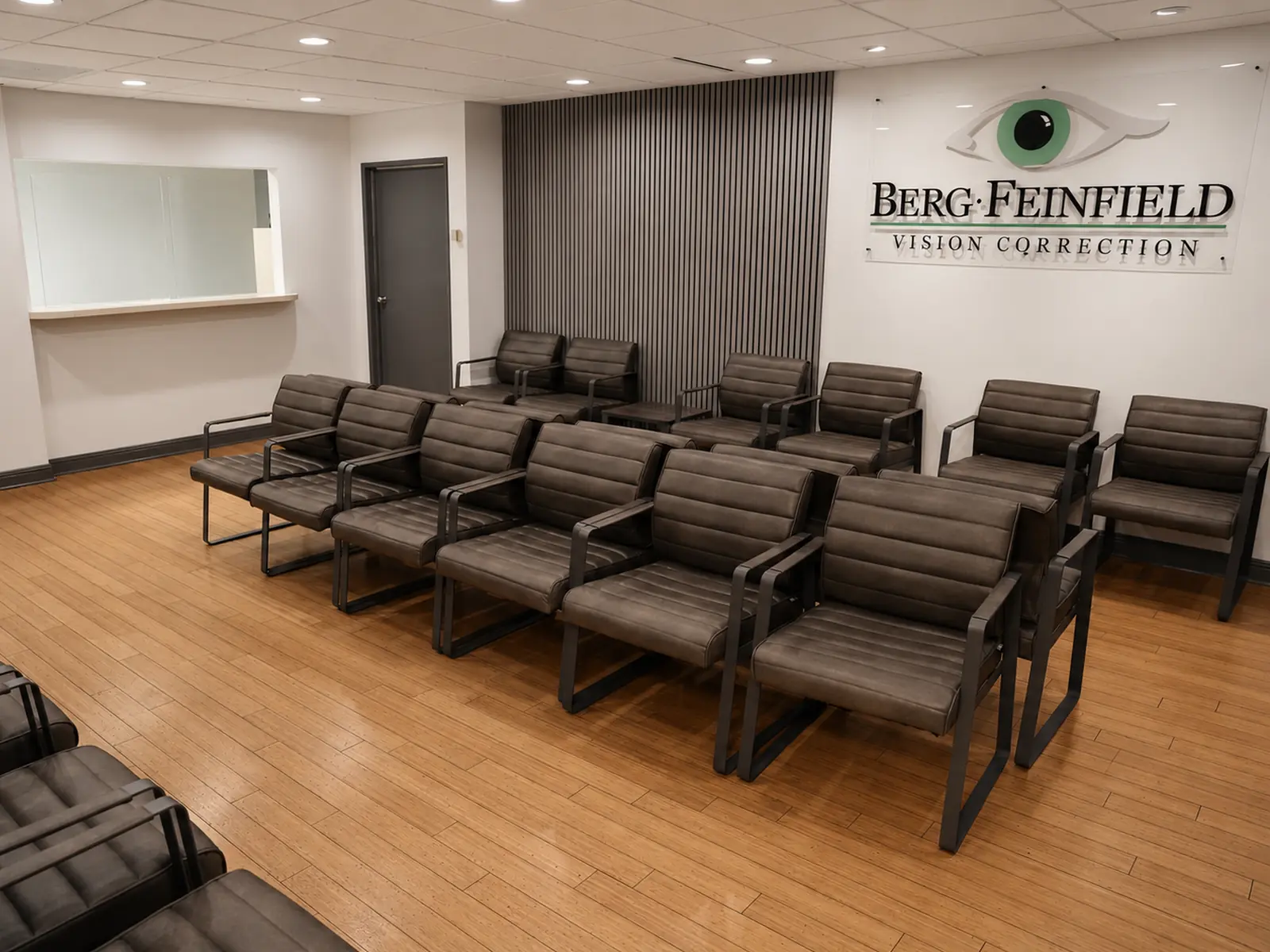 The patient waiting area inside the Berg-Feinfield Vision Correction office in Burbank, CA