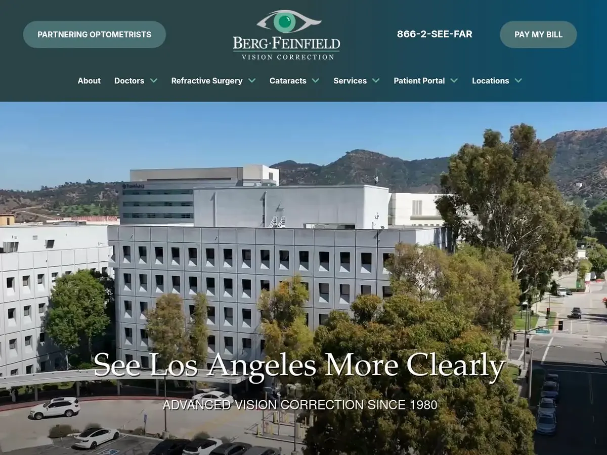 The new Berg-Feinfield Vision Correction website on desktop and mobile