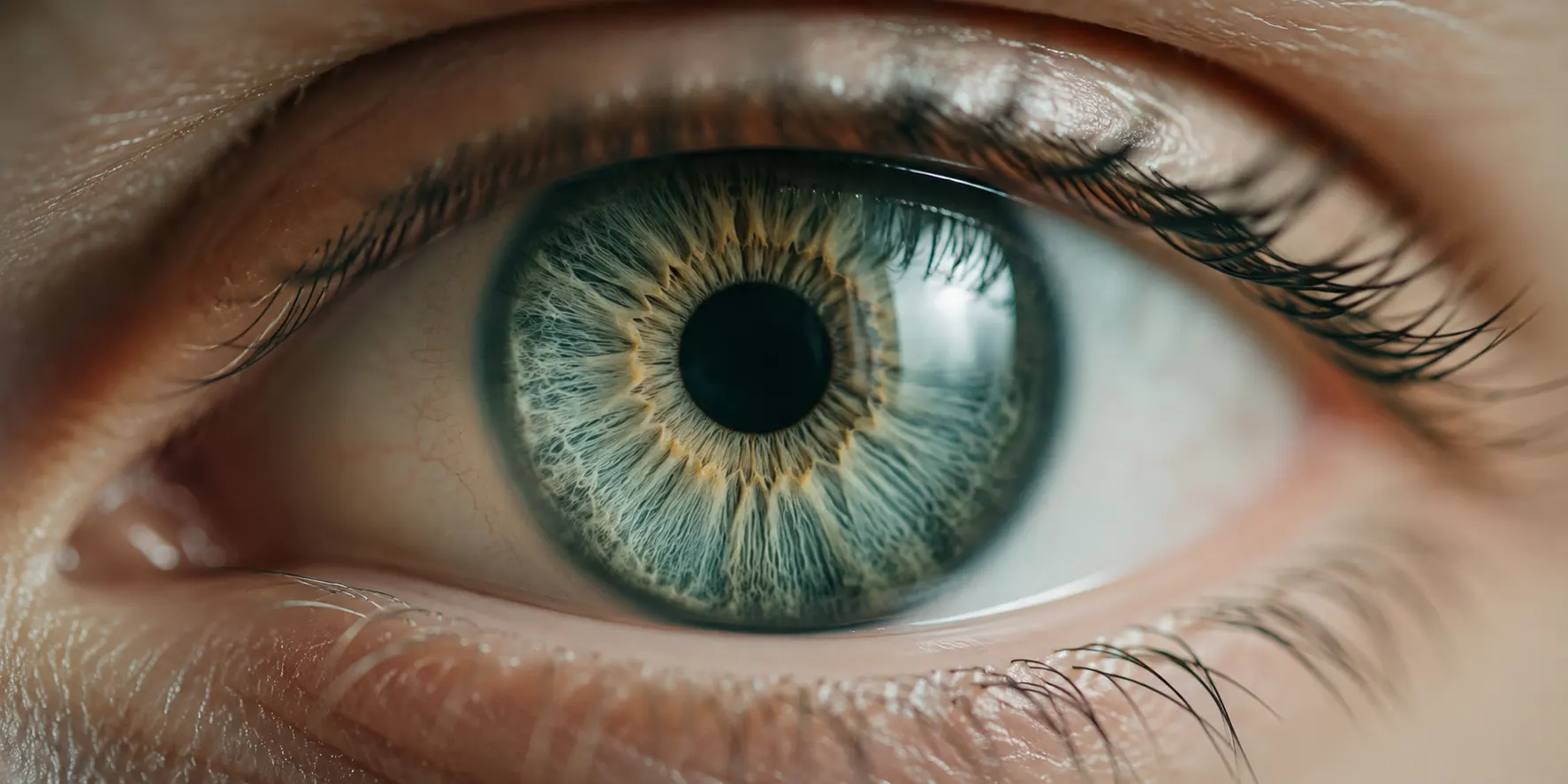 Close-up of a healthy human eye — open-angle glaucoma education at Berg-Feinfield Los Angeles
