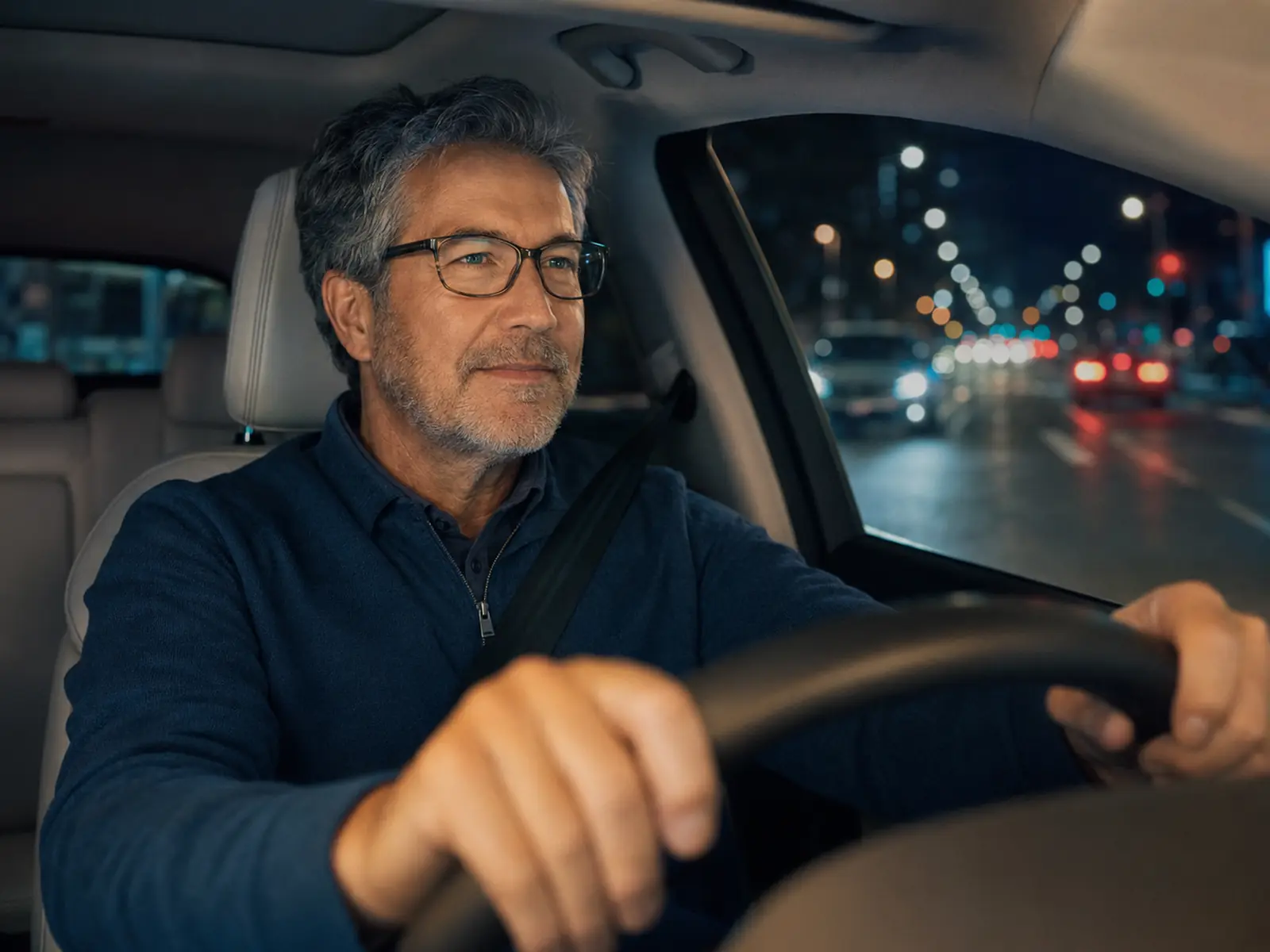Patient enjoying crisp distance and night vision after TECNIS PureSee EDOF lens cataract surgery in Los Angeles
