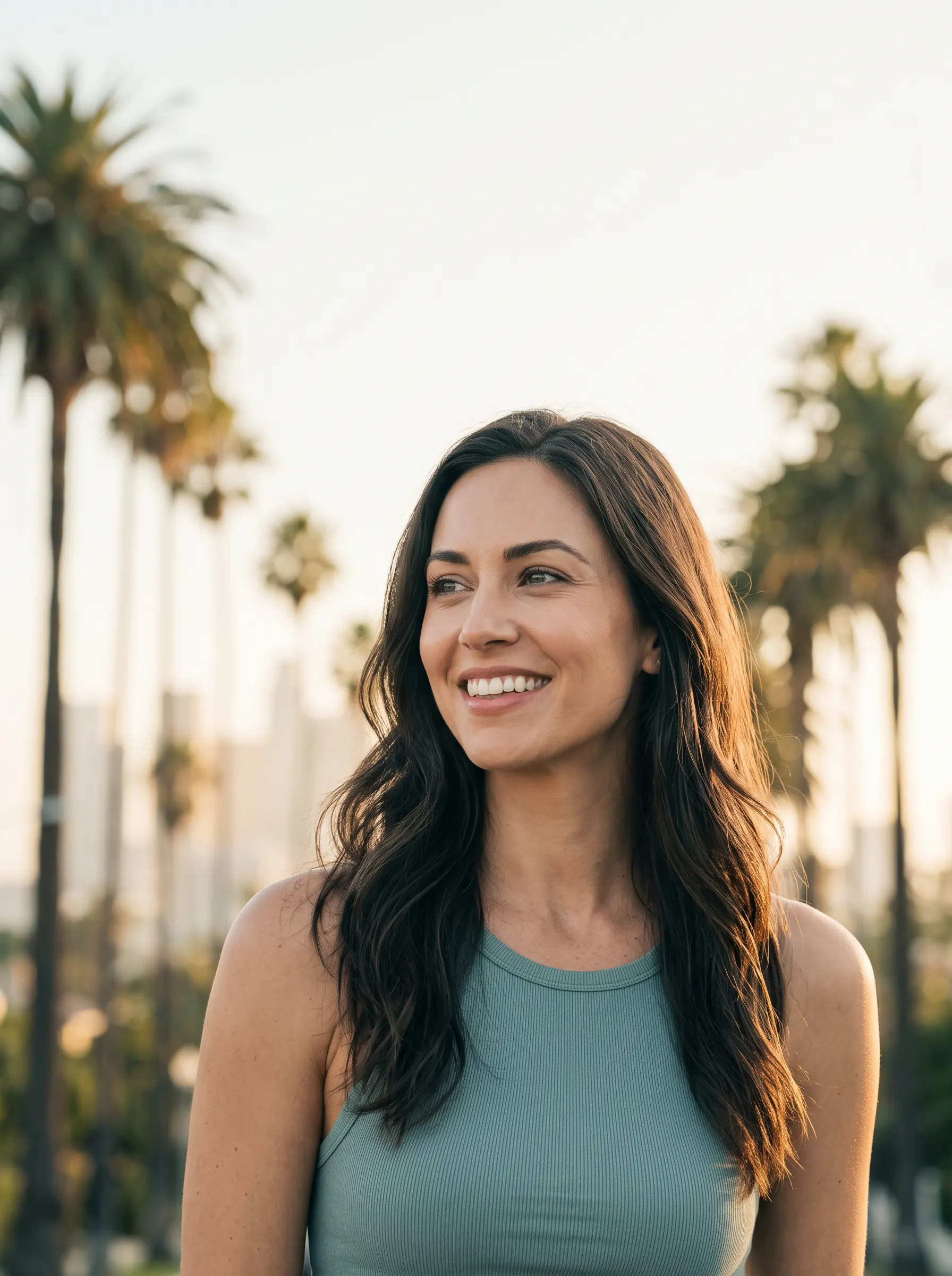 Confident young adult enjoying clear, glasses-free vision in Los Angeles