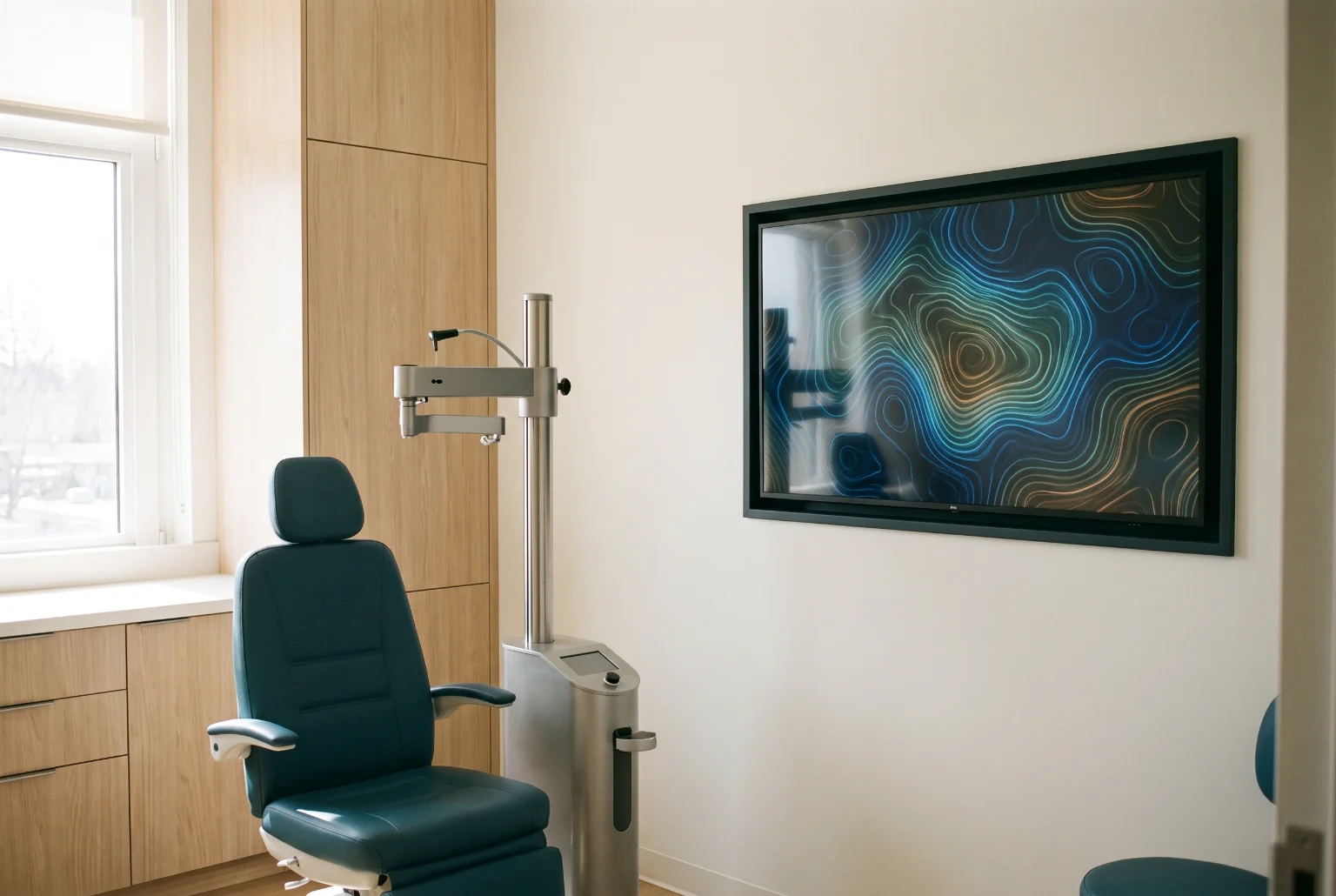 Diagnostic room at Berg-Feinfield Vision Correction in Los Angeles where LASIK, PRK, EVO ICL and refractive lens exchange candidacy is measured