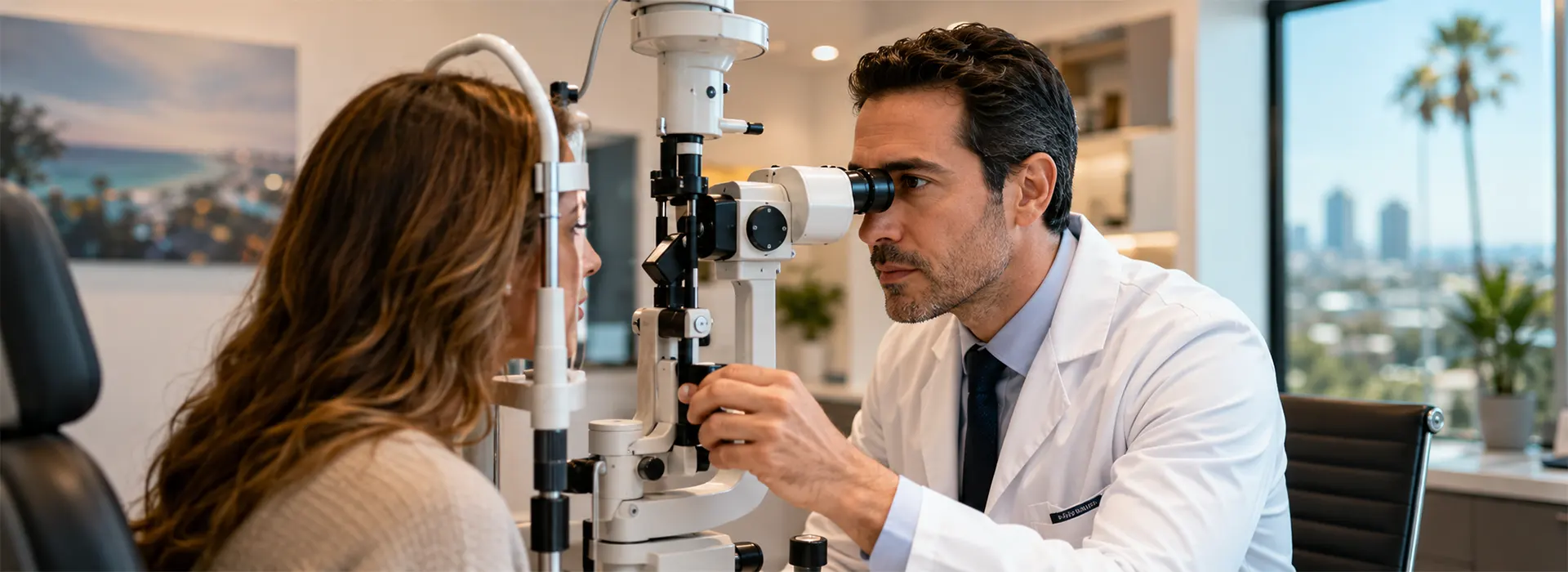 Corneal examination at Berg-Feinfield Vision Correction Los Angeles