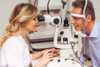 Mature Man Getting Eye Exam